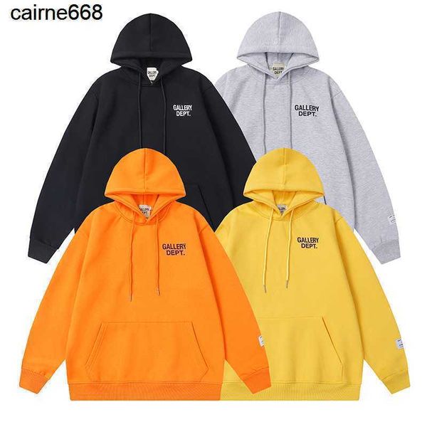 

dsigner men's hoodies long sweatshirts trendy galery dept simple color alphabet print man loose hoodie, Black
