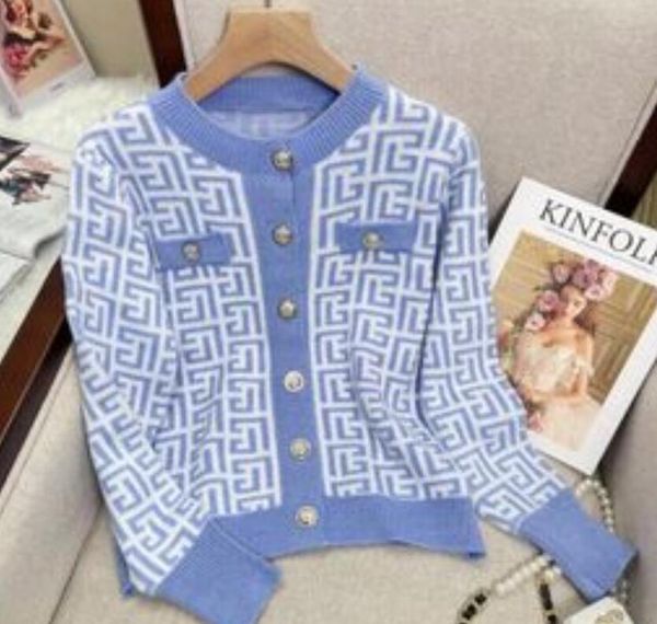 

women's sweaters for letter jacquard knit cardigan sweater gold buttons streetwear vintage jacket o-neck coats, White;black