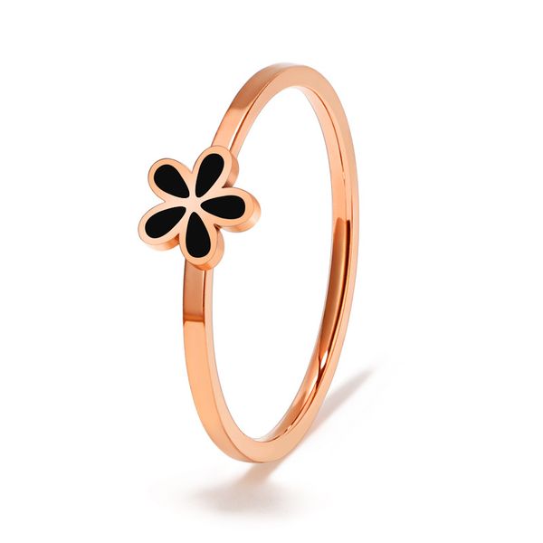 

casual little daisy flowers titanium steel ring female fashion band rings for women men jewelry gift, Silver