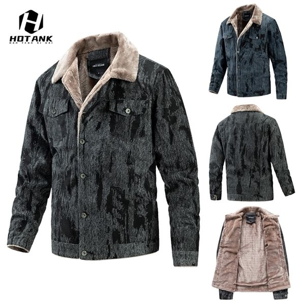 

mens jackets brand winter fleece mens jacket autumn thicken lapel button coats men cotton casual fashion retro jackets male clothing 220930, Black;brown