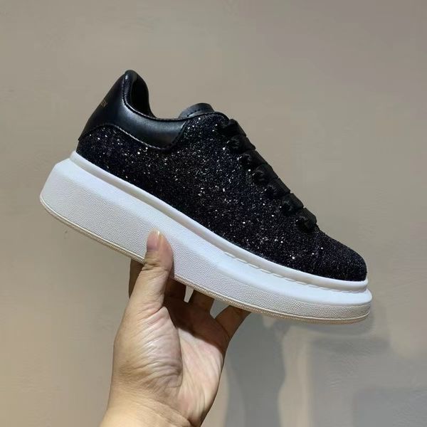 

luxury brand genuine leather women platform casual sneakers autumn fashion sports vulcanized men shoes couple shoesrunning shoes 35-45size, Black