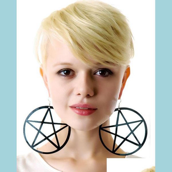 

dangle chandelier dangle chandelier exaggerated hyperbole big size earring hollow circle star pentagram earrings for wo mjfashion dhg3x, Silver