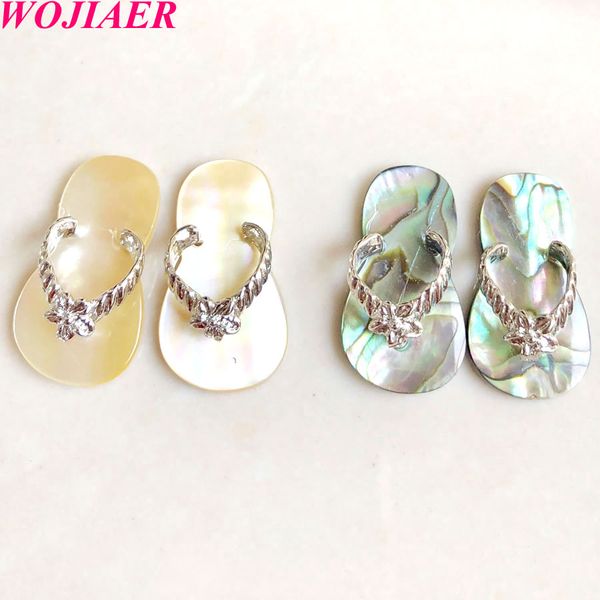 

2022 natural seashell pendant sandals shape pink charms beads for jewelry making diy earrings necklaces bv930, Bronze;silver
