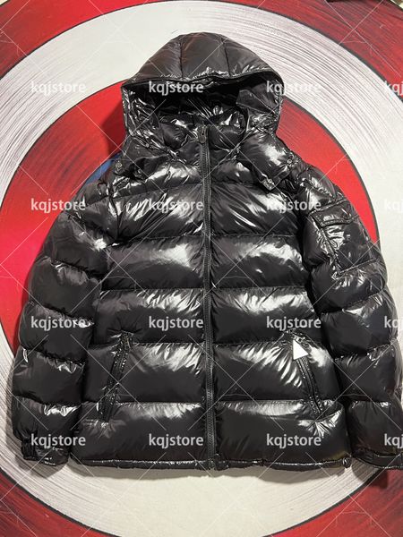 

men down jacket coats woman outerwear hooded parkas thick warm classic cotton thickened parka outdoor coats coat upscale casual, Black