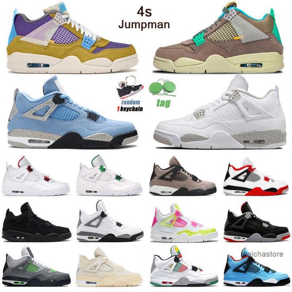 

men women 4s jumpman basketball shoes 4 taupe haze university blue white oreo desert moss fire red mens trainers s designer shoes, Black