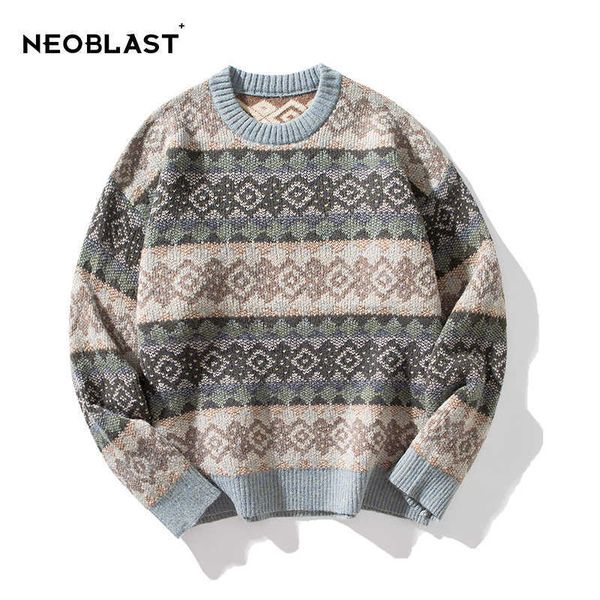 

men's sweaters men' vintage pullover knitted sweater plus size bohemian striped argyle jumper aesthetic sweatshirts retro winter c, White;black