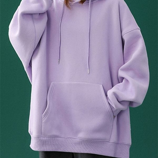 

women's hoodies sweatshirts legible oversize pulovers hooded cotton thicken warm loose hoodie female 220930, Black