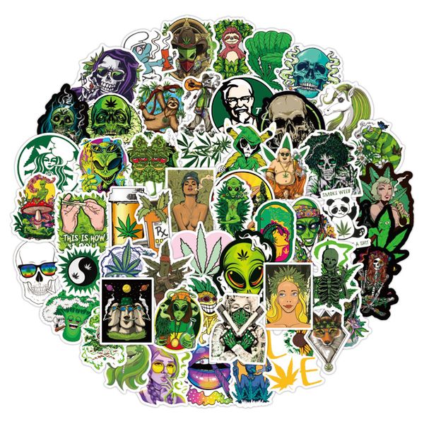 

50pcs weeds stickers for lapadults waterproof sticker graffiti luggage skateboard motorcycle bicycle stickers
