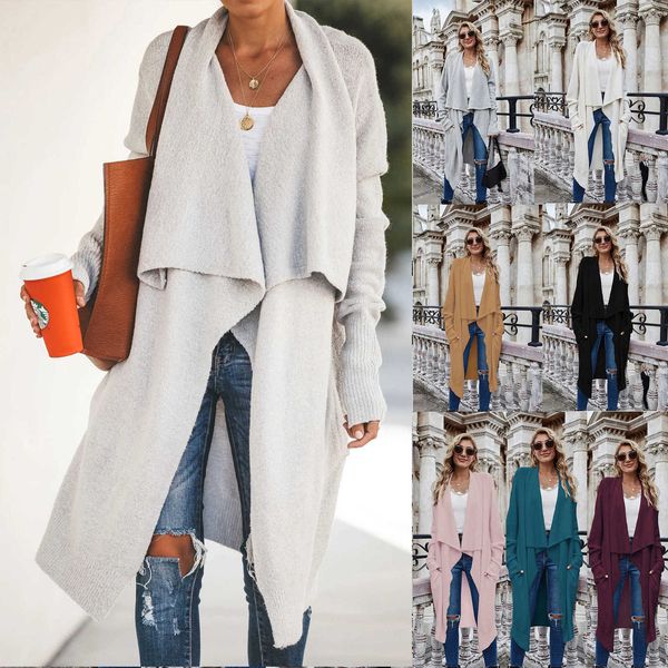 

2022 winter new large women's wear long personalized fashion temperament ol tongle knitted coat, White