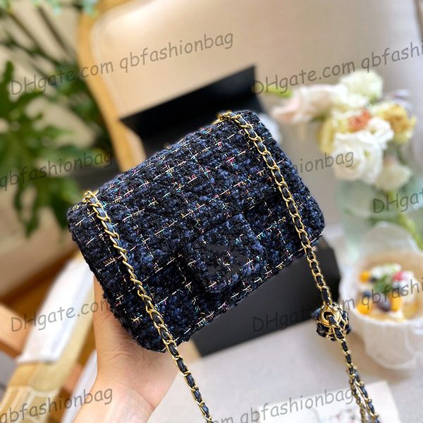 

designer channel bags for women black cc handbag leather chain slant shoulder clutch flap totes bag double letters solid hasp waist square s