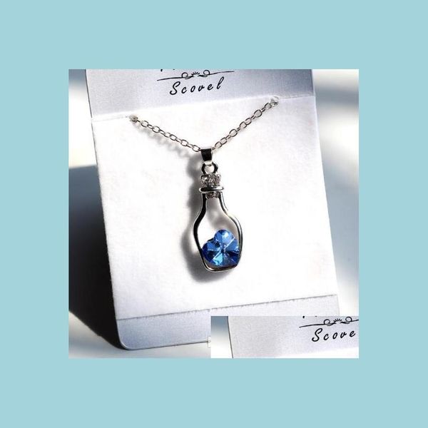 

pendant necklaces creative drift bottle necklace gold sier plated jewelry love bottles pendant necklaces heart crystal gift drop deli dhqy4, Silver