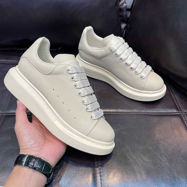 

leather little white shoes couples versatile cowhide muffin thick soled sports casual board shoes fashion