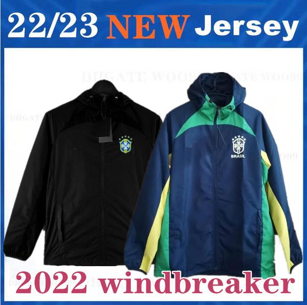 

2022 soccer jersey football camiseta paqueta brazils neres coutinho shirt jesus marcelo casemiro 22 23 brazil football windbreaker tracksuit, Black;yellow