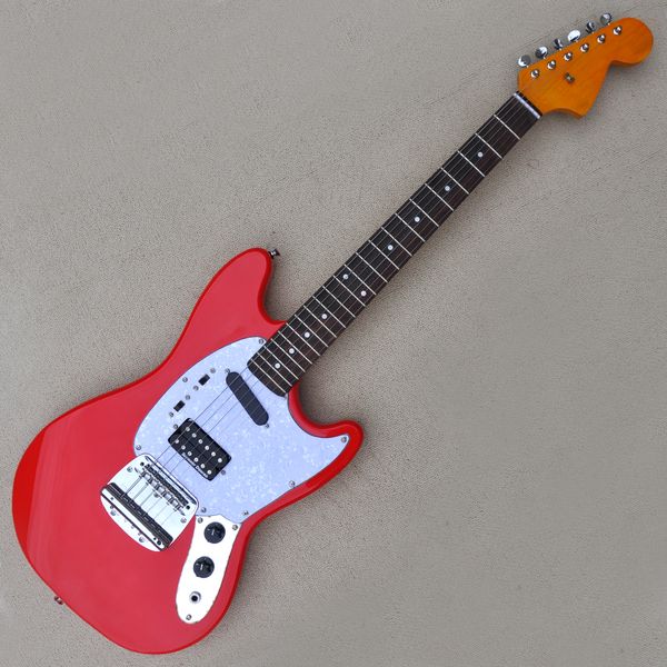 

factory custom red electric guitar with red pickguard 610 scale length chrome hardwares rosewood fretboard 22 frets can be customized