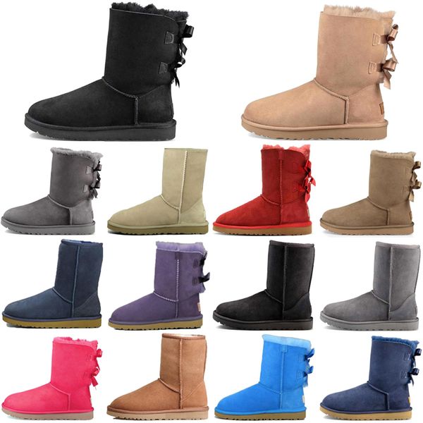 

boots snow boot designer sneakers ankle short boot winter shoes triple black chestnut purple pink navy grey classic womens ladies girls 35-4