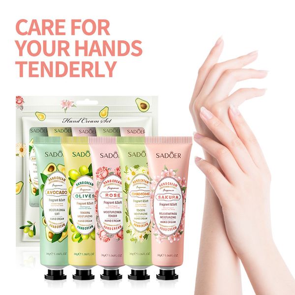 

hand lotion set for dry cracked hands 30ml x 5pcs hand cream holiday gift mothers valentines day christmas women present