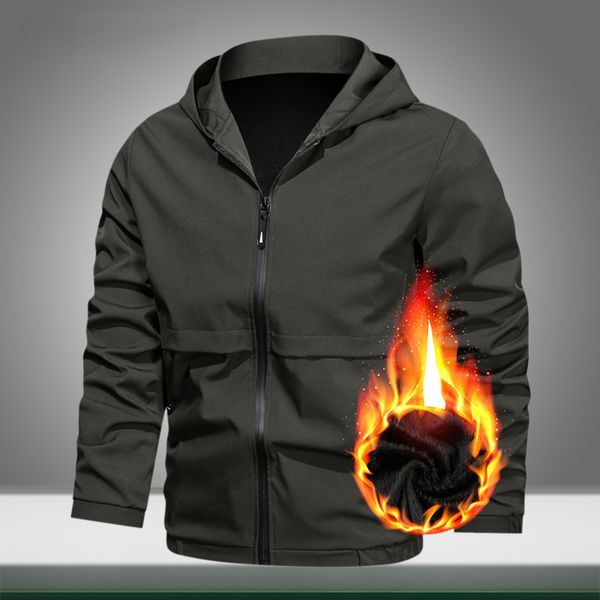 

new men bomber jacket casual hooded military pilot jackets winter male velvet outerwer coat windbreaker zipper clothing, Black;brown