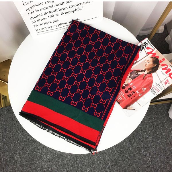 

2022 fashion paris designer cashmere scarf men's and women's same brand letter scarf large shawl warm thickened wool, Blue;gray