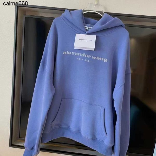 

dsigner women's hoodies sweatshirts loose autumn new aw letter drill worn hooded loose pullover women men, Black