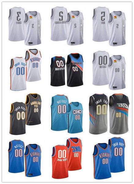 

75th custom men women youth oklahoma's city thunder's 2 shai gilgeous-alexander 3 josh giddey 5 luguentz dort 16 ty jerome basketb, Black;red