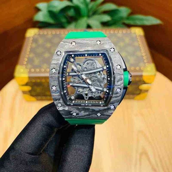 

men's business wine barrel richa milles watch full automatic carbon fiber hollow r fashion trend luminous seoi, Slivery;golden