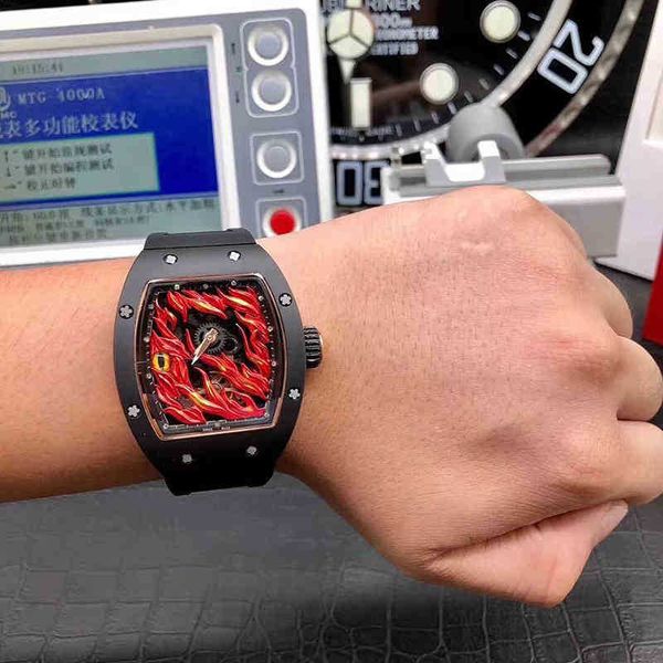 

luxury mens mechanical watch richa milles business leisure rm26-02 fully automatic ceramic case tape fashion swiss movement wristwatches 6ii, Slivery;golden