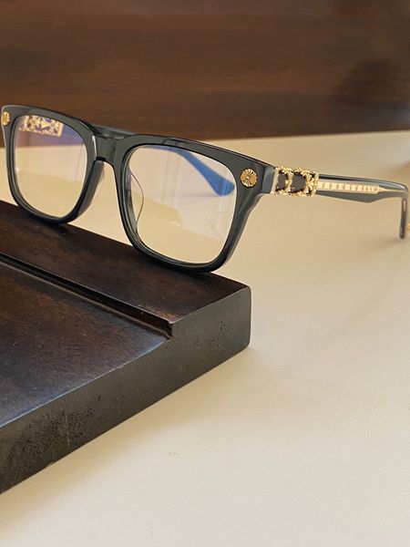 

luxury designer optical glass for women mens frame optical sun glasses for men exquisite legs decoration business cool fashion matching degr, Black