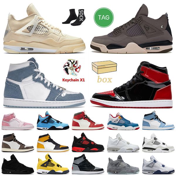 

jumpman 4 1 a ma maniere basketball shoes denim 1s sail 4s lost found womens mens trainers taxi patent bred dark mocha military black cat re