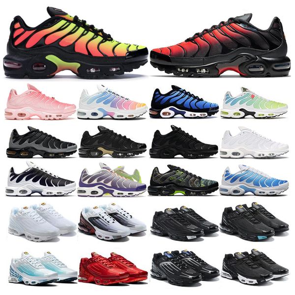 

2023 tn 3 running shoes for men women trainers triple black white metallic silver hyper blue sky mens outdoor sports sneakers