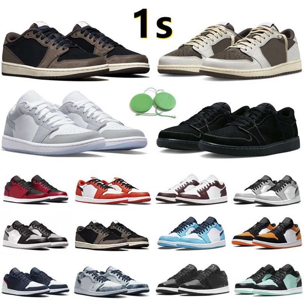 

1 1s low mens retro basketball shoes sneaker black phantom reverse dark mocha fragment white camo wolf grey paint drip cyber bred men women