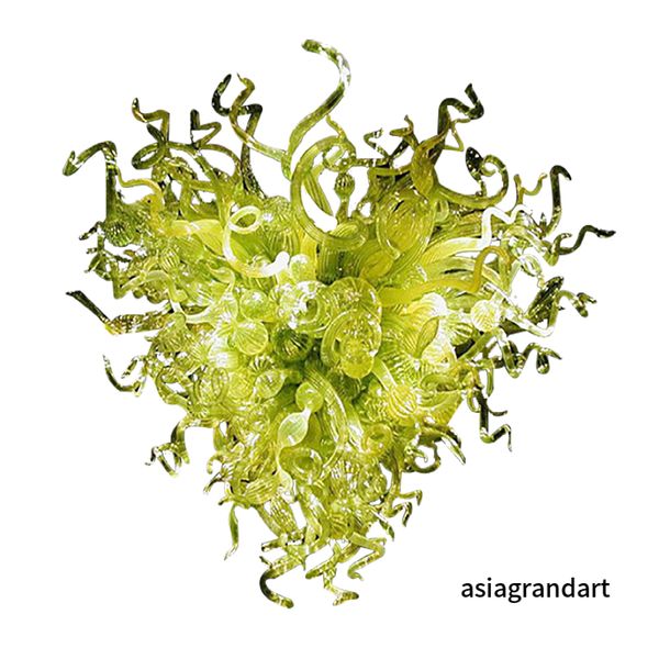 

heart shape green blown glass chandelier lamps chihuly style iatly designed led light source modern art chandelier for wedding decor lr013
