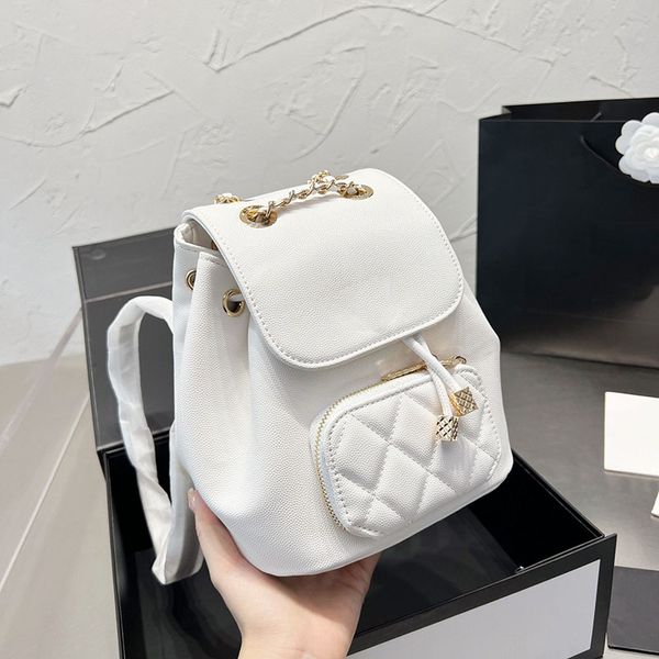 

french women classic flap shoulder bag backpack matelasse chain leather quilted versatile commuter handbag fashion cosmetic bag fanny pack m