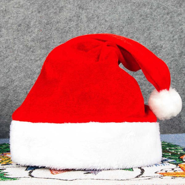 

new christmas red gold fleece christmas hat for adults and children, Golden;white
