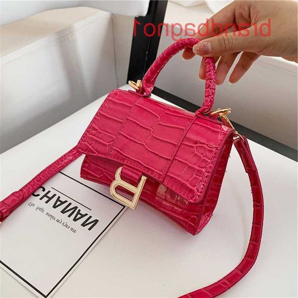 

designer balencig hourglass bags for women handbags price net red same bright leather crocodile pattern small 2963
