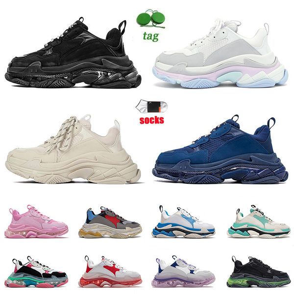 

paris dad shoes mens women luxury triple s clear sole crystal og sneakers 17fw dad vintage platform outdoor designer tripler jogging boots b