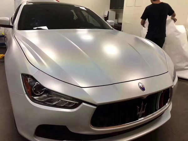 

matt flip ghost pearl white vinyl wrap film adhesive sticker sparkle laser psychedelic car wrapping roll sheet air bubble diy decal
