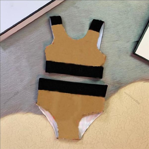 

summer baby girls one pieces bikinis swimwear designer kids plaid swimsuit bathing suit child beach girl wear swimming328s, Black