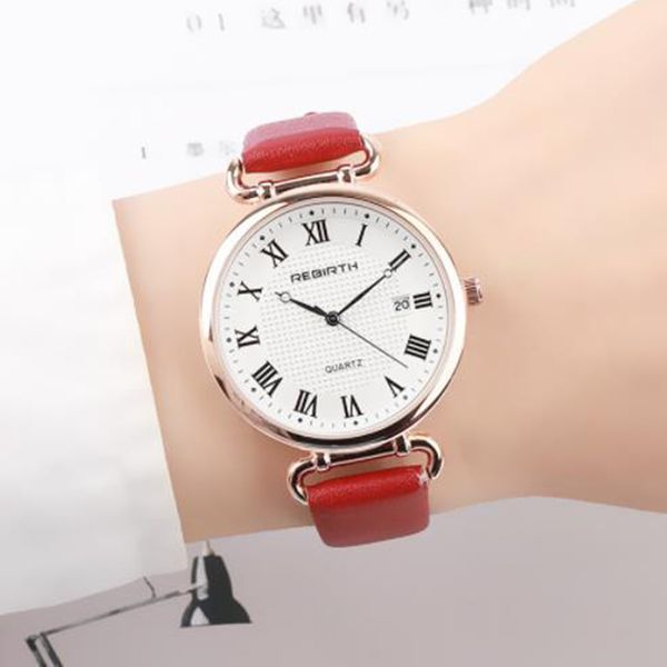 

ins style watch girls leisure trend fashion atmosphere retro versatile calendar quartz women's watch, Slivery;golden