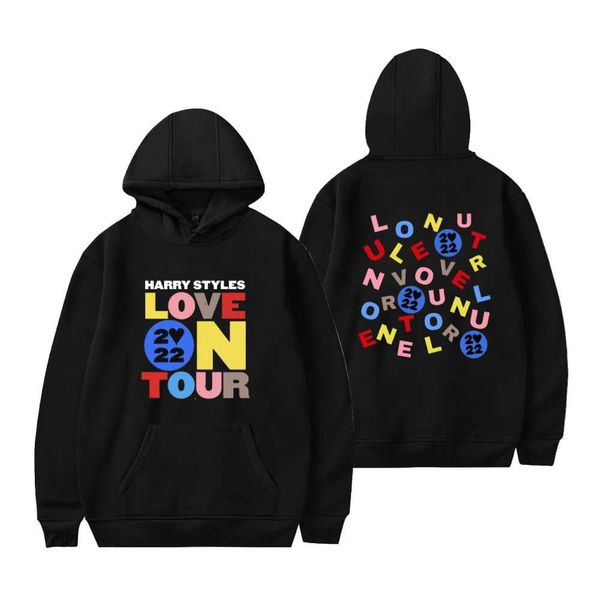 

harry styles merch love on tour hoodie long sleeve sweatshirts women men's hoodie hip hop clothes, Black