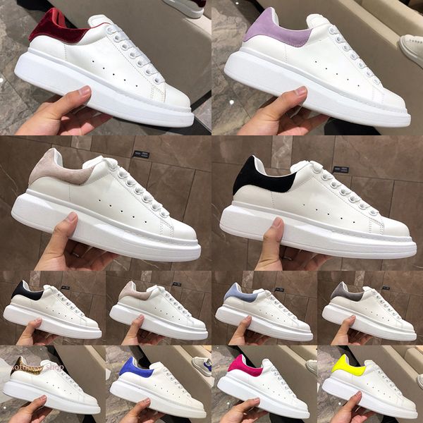 

chaussures de espadrilles woman shoe oversized sneakers womens casual shoes leather lace up fashion platform white black mens luxury 35-42, White;red