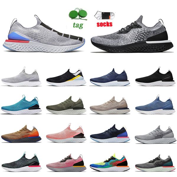 

original 2022 epic react running shoes fly knit v1 v2 jogging sneakers triple black white cookies and cream pewter belgium grey mens womens