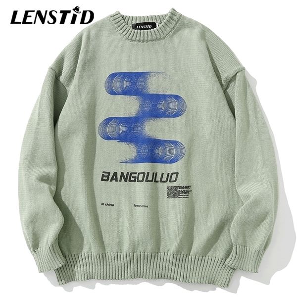 

men's sweaters lenstid men hip hop knitted jumper creative pattern print streetwear harajuku autumn hipster casual knitwear pullovers 2, White;black