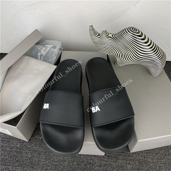 

2023 paris mens womens slipper summer sandals scuffs beach slides ladies sandali bathroom home shoes trendy femmes pantoufles sandales slipp, Black