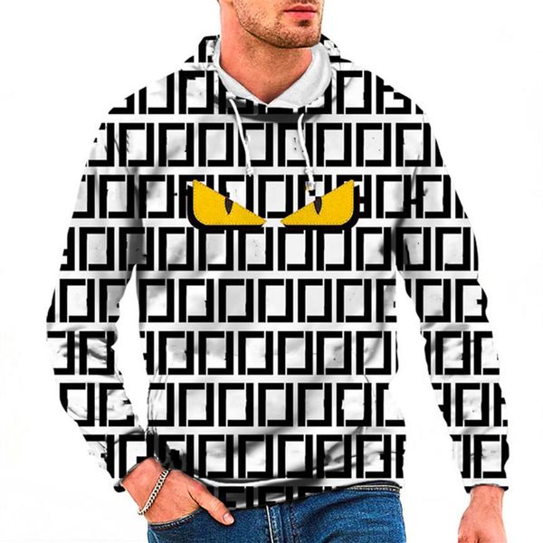 

6xl size autumn winter sweatshirts hoodies ff letters hip hop mens hoodie eye lettered print men women sweatshirt long sleeve pull316z, Black