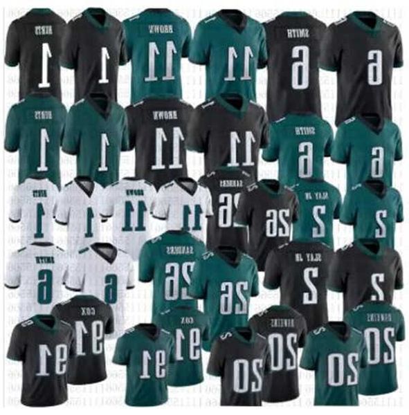 

football jersey philadelphia''eagles''custom 3 zach pascal 11 aj brown 6 devonta smith 1 jalen hurts 62 jason kelce 26 m, Black;red