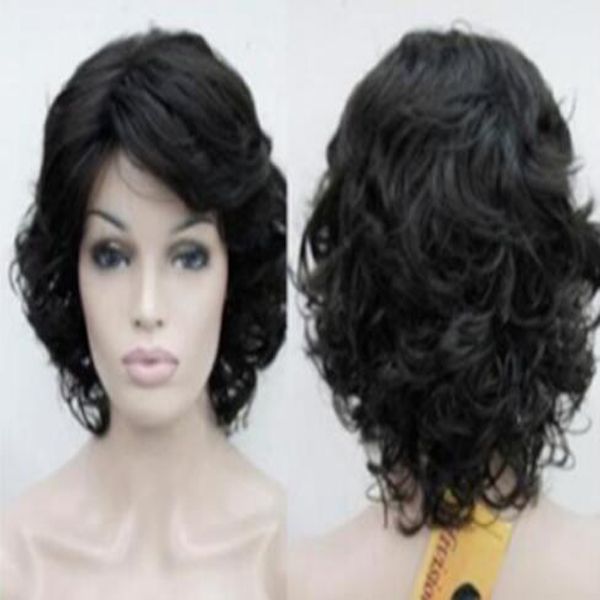 

short curly women wig ladies daily natural hair wig cosplay wigs, Black