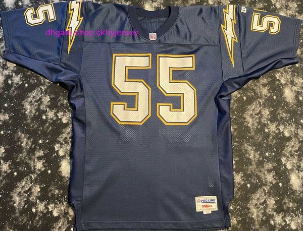 

new rare retro wilson pro line junior seau football jersey mens kids stitched throwback jerseys, Black