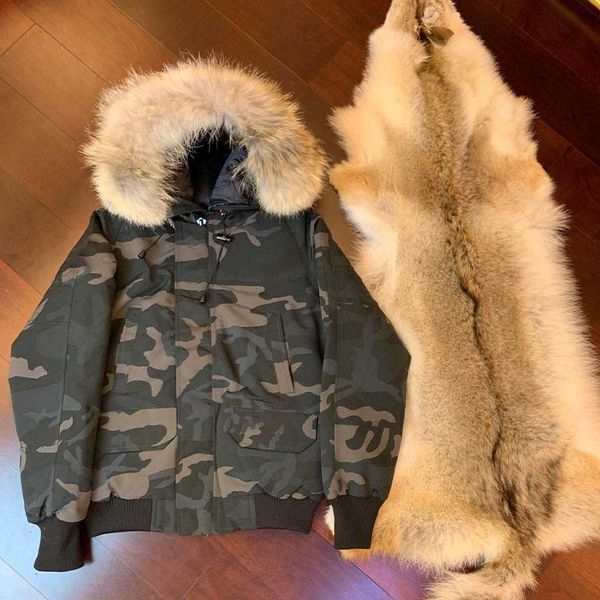 

2022 Mens Designer Down Jacket Hooded Fourrure Outerwear Warm Coat Fashion Winter Cotton Male Jackets Outwear Parka Men Clothing, Photo color