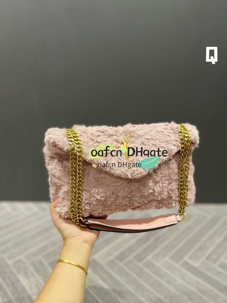 

luxury designer toth cross-body bag fashion shoulder pouch ladies' chain lettering wallet lamb hair luxury cloud handbag