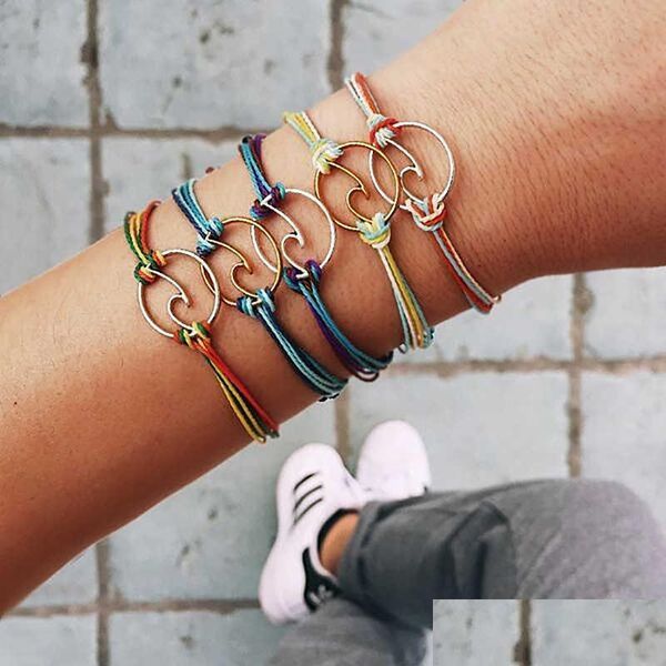 

charm bracelets new summer wave woven bracelet simple vintage women alloy fashion bracelets jewelry drop delivery 2021 mjfashion dhisf, Golden;silver